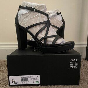 NIB! Naturalizer Neona Black Dress Heels Sz 9 Wide